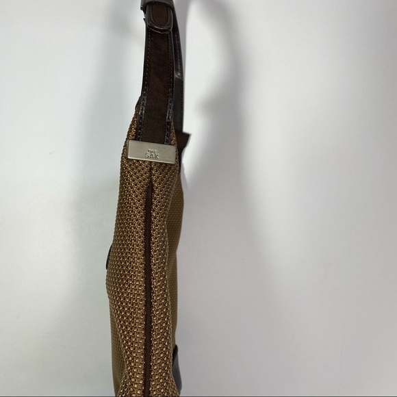 The Sak Tan Woven/ Brown Leather Trim Shoulder Bag - Picture 6 of 13